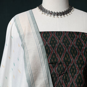 Pochampally Ikat Handwoven Sico 2pc Unstitched Dress Material Kurta Set 47