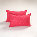 Pink - jacquard pillow covers (set of 2) 76 - handcrafted