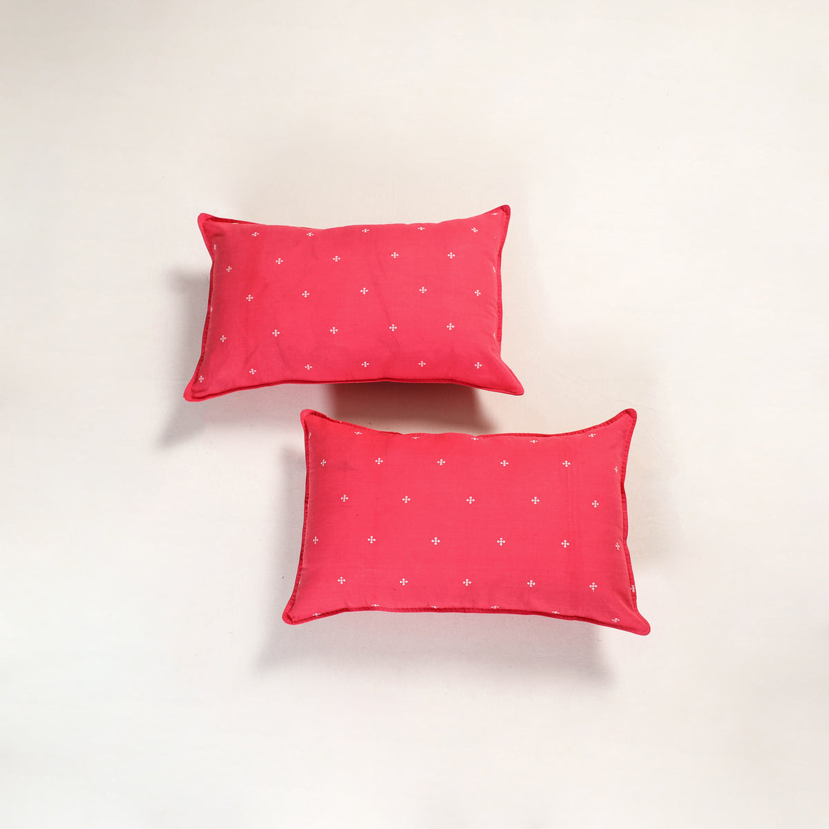 Pink - jacquard pillow covers (set of 2) 76 - handcrafted