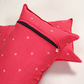 Pink - jacquard pillow covers (set of 2) 76 - handcrafted