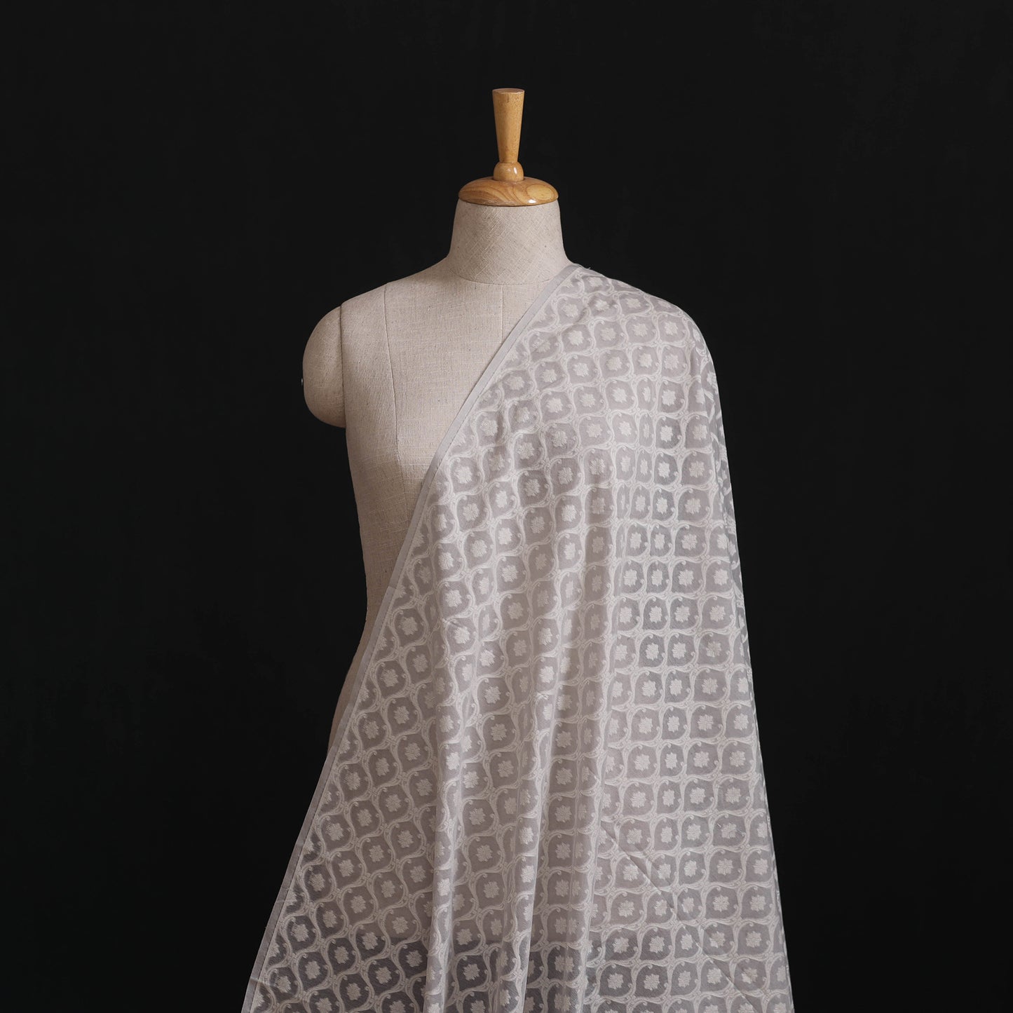 Banarasi Handwoven Cutwork Buti Cotton Fabric 06