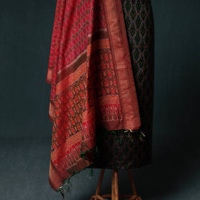 Pochampally Ikat Handwoven Sico 2pc Unstitched Dress Material Kurta Set 48