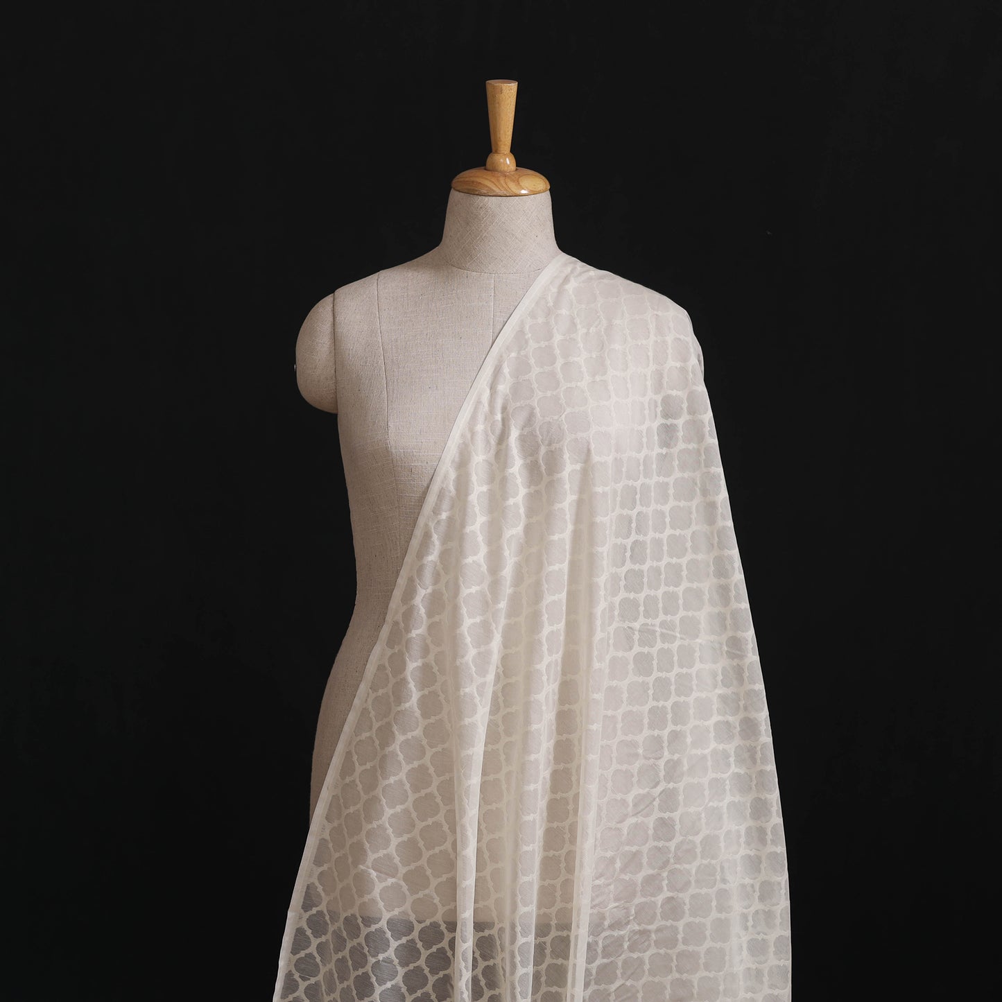 Banarasi Handwoven Cutwork Buti Cotton Fabric 02