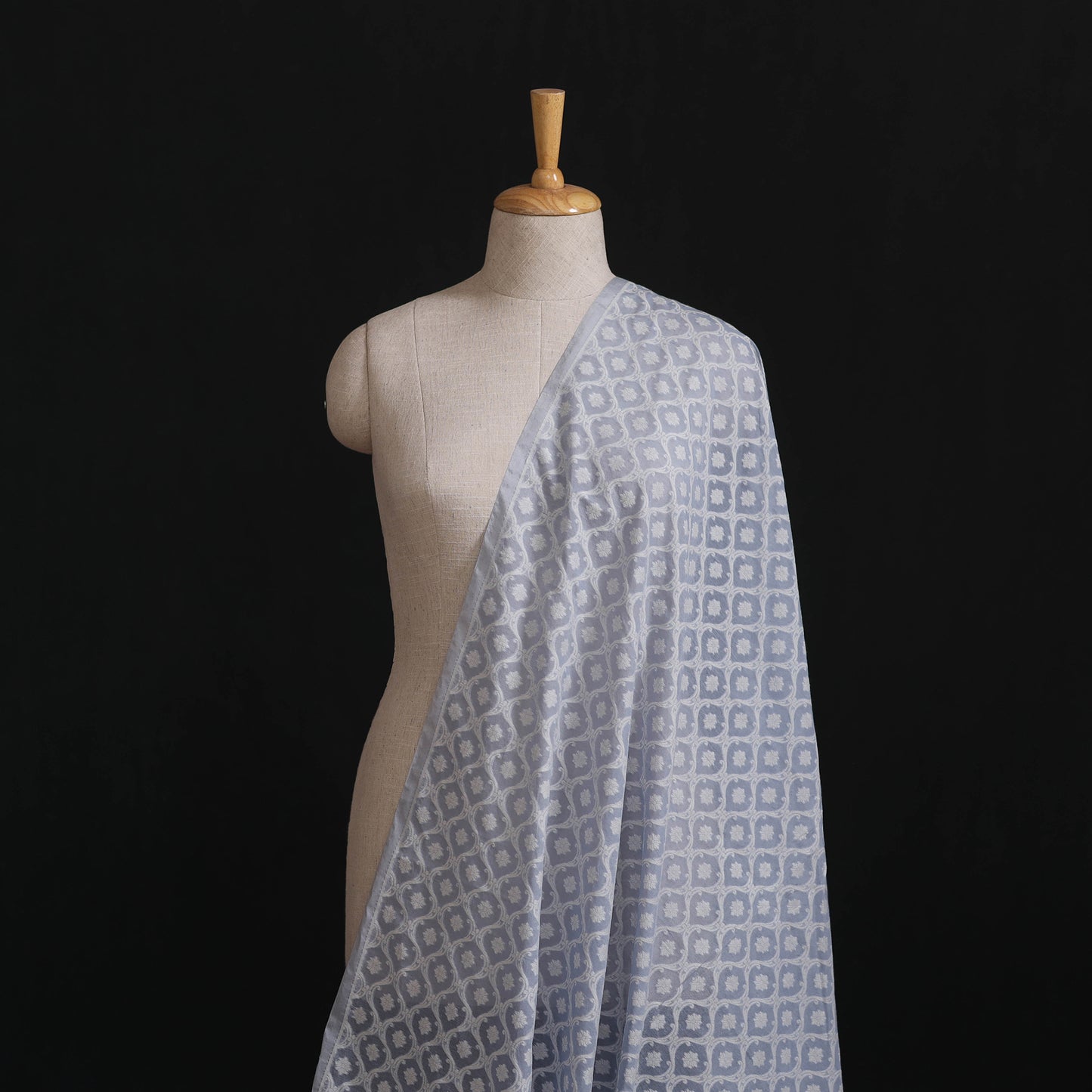 Banarasi Handwoven Cutwork Buti Cotton Fabric 13