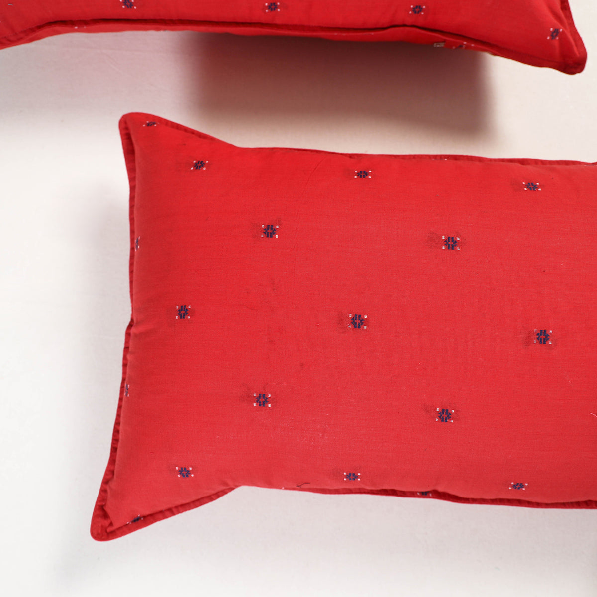 Red - jacquard pillow covers (set of 2) 77 - handcrafted
