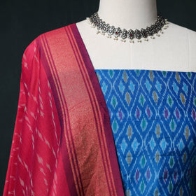 Pochampally Ikat Handwoven Sico 2pc Unstitched Dress Material Kurta Set 49