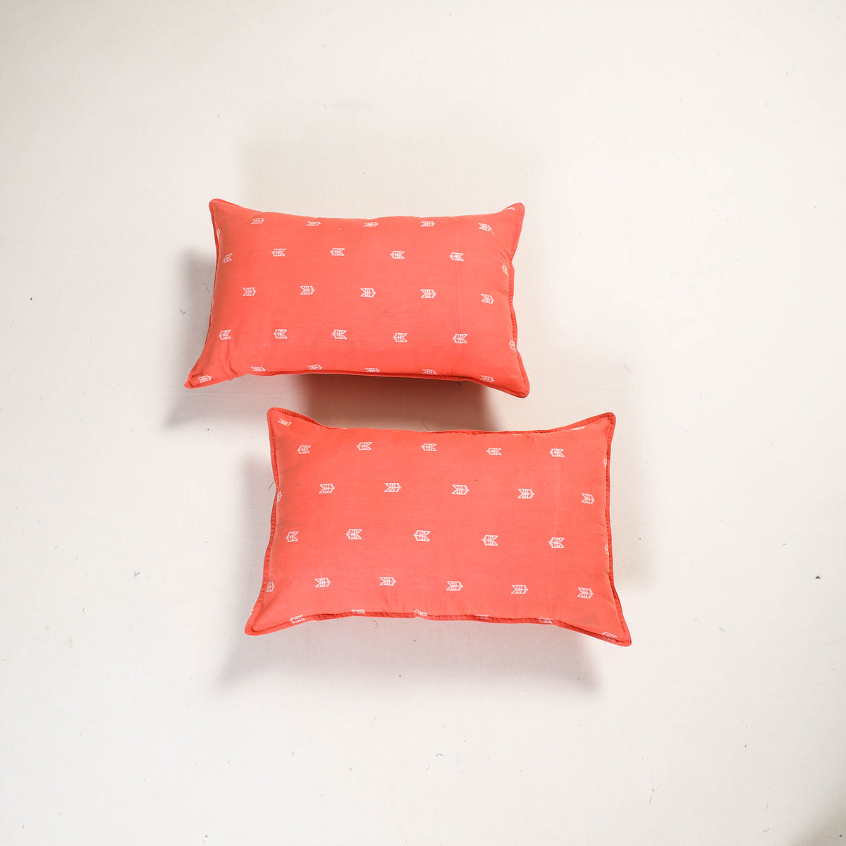 Peach - jacquard pillow covers (set of 2) 78 - handcrafted