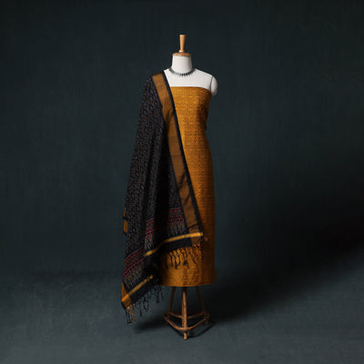 Pochampally Ikat Handwoven Sico 2pc Unstitched Dress Material Kurta Set 51