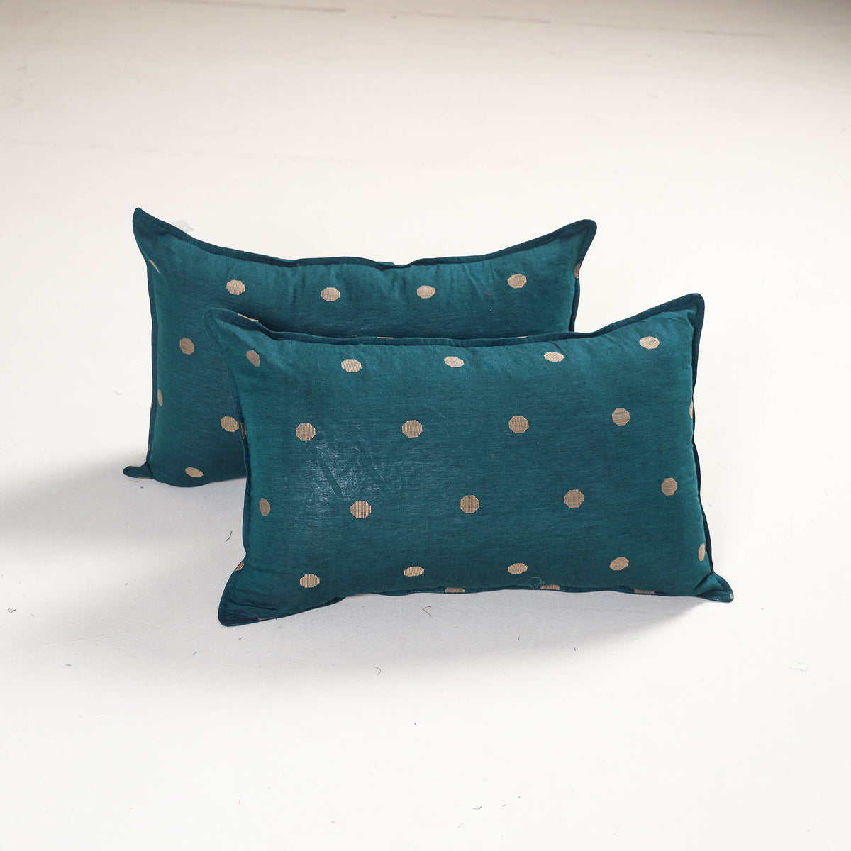 Blue - jacquard pillow covers (set of 2) 79 - handcrafted