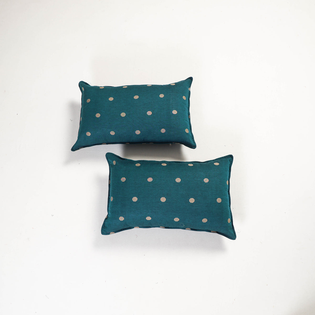 Blue - jacquard pillow covers (set of 2) 79 - handcrafted