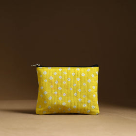 Yellow - handmade cotton multipurpose utility pouches (set