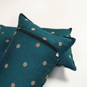Blue - jacquard pillow covers (set of 2) 79 - handcrafted