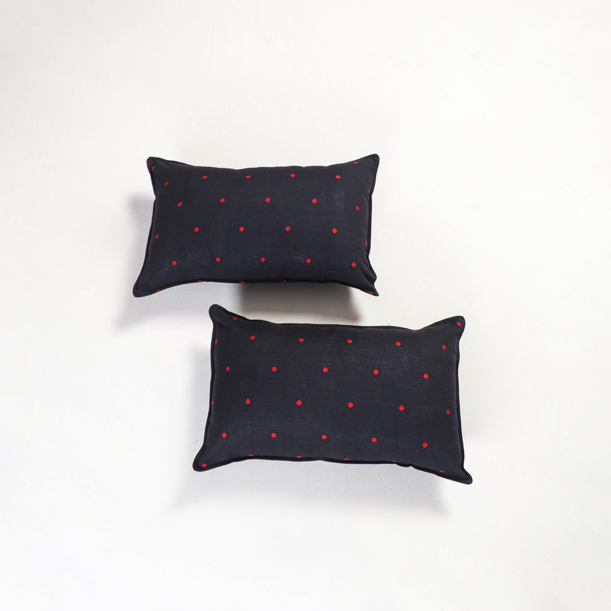 Black - jacquard pillow covers (set of 2) 80 - handcrafted