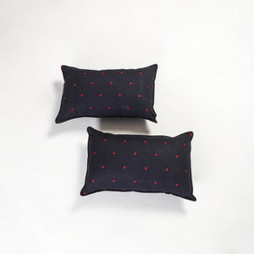 Black - jacquard pillow covers (set of 2) 80 - handcrafted