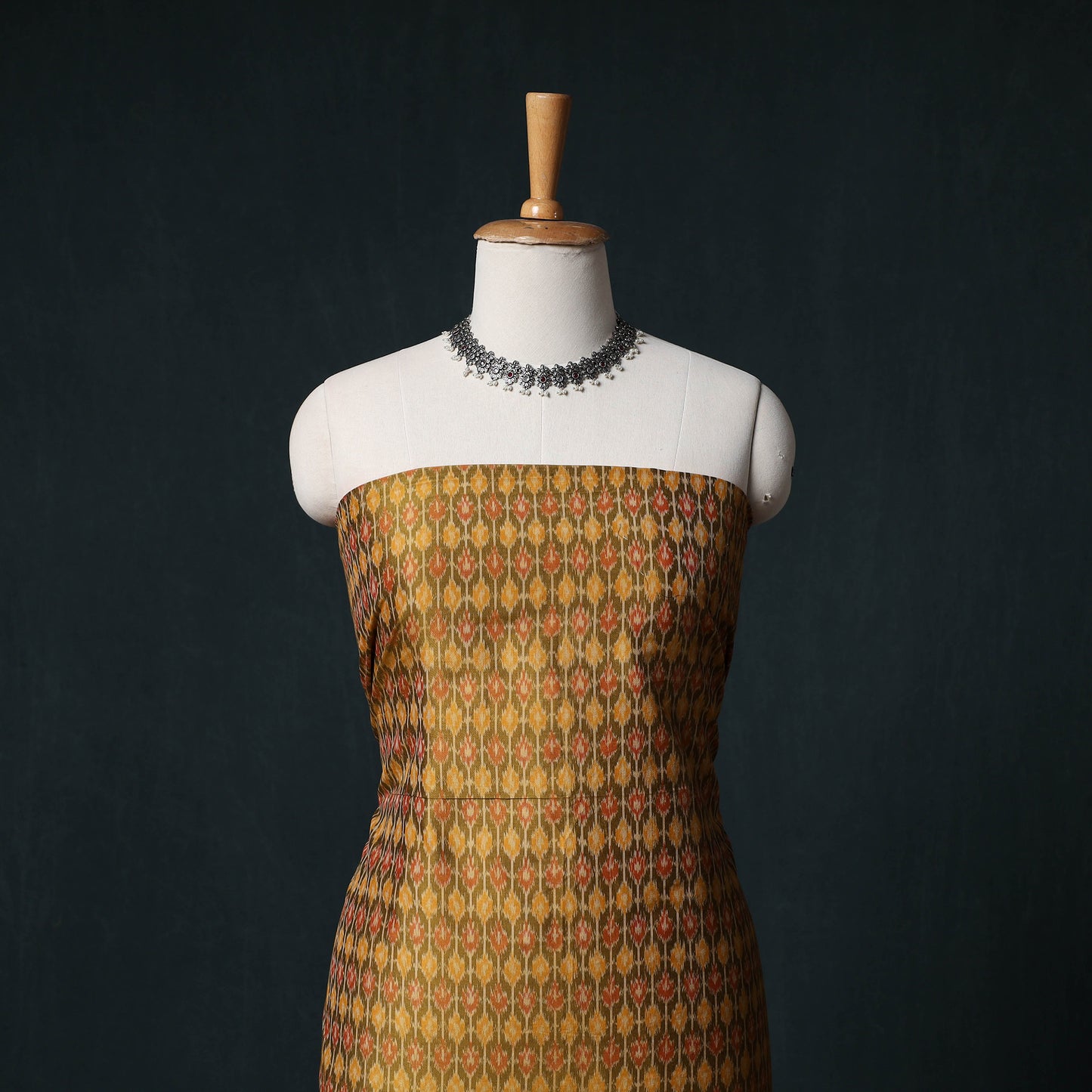 Pochampally Ikat Handwoven Sico 2pc Unstitched Dress Material Kurta Set 52