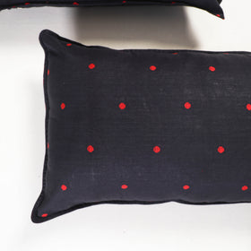 Black - jacquard pillow covers (set of 2) 80 - handcrafted