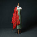 Pochampally Ikat Handwoven Sico 2pc Unstitched Dress Material Kurta Set 53