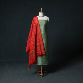 Pochampally Ikat Handwoven Sico 2pc Unstitched Dress Material Kurta Set 53