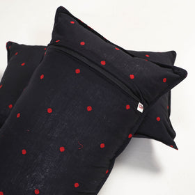 Black - jacquard pillow covers (set of 2) 80 - handcrafted