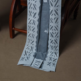 Applique Cutwork Cotton Unstitched Dress Material: Kurta, Bottom & Dupatta 08