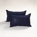 Blue - jacquard pillow covers (set of 2) 81 - handcrafted