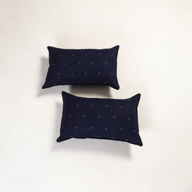 Blue - jacquard pillow covers (set of 2) 81 - handcrafted