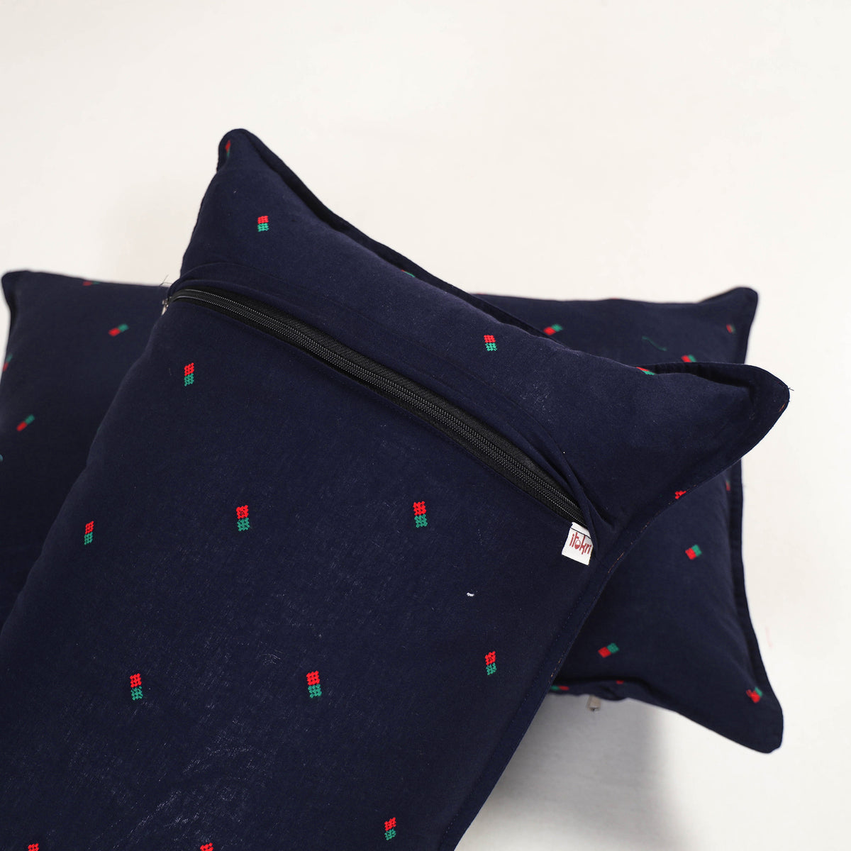 Blue - jacquard pillow covers (set of 2) 81 - handcrafted