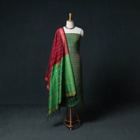 Pochampally Ikat Handwoven Sico 2pc Unstitched Dress Material Kurta Set 54