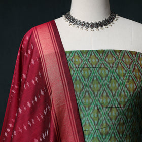 Pochampally Ikat Handwoven Sico 2pc Unstitched Dress Material Kurta Set 54