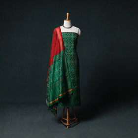 Pochampally Ikat Handwoven Sico 2pc Unstitched Dress Material Kurta Set 55