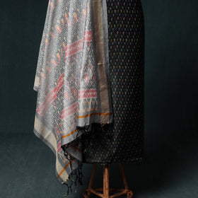 Pochampally Ikat Handwoven Sico 2pc Unstitched Dress Material Kurta Set 56