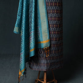Pochampally Ikat Handwoven Sico 2pc Unstitched Dress Material Kurta Set 57