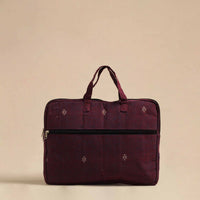 Maroon - Handmade Quilted Cotton Laptop Bag 04