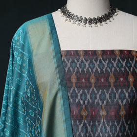 Pochampally Ikat Handwoven Sico 2pc Unstitched Dress Material Kurta Set 57