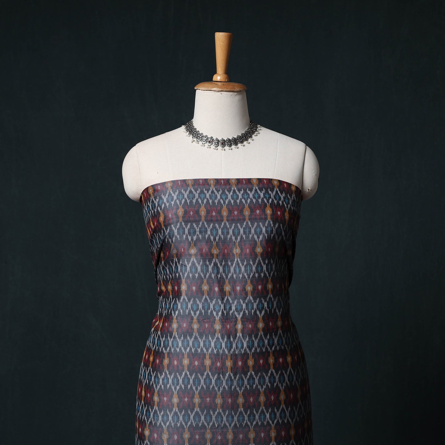 Pochampally Ikat Handwoven Sico 2pc Unstitched Dress Material Kurta Set 57