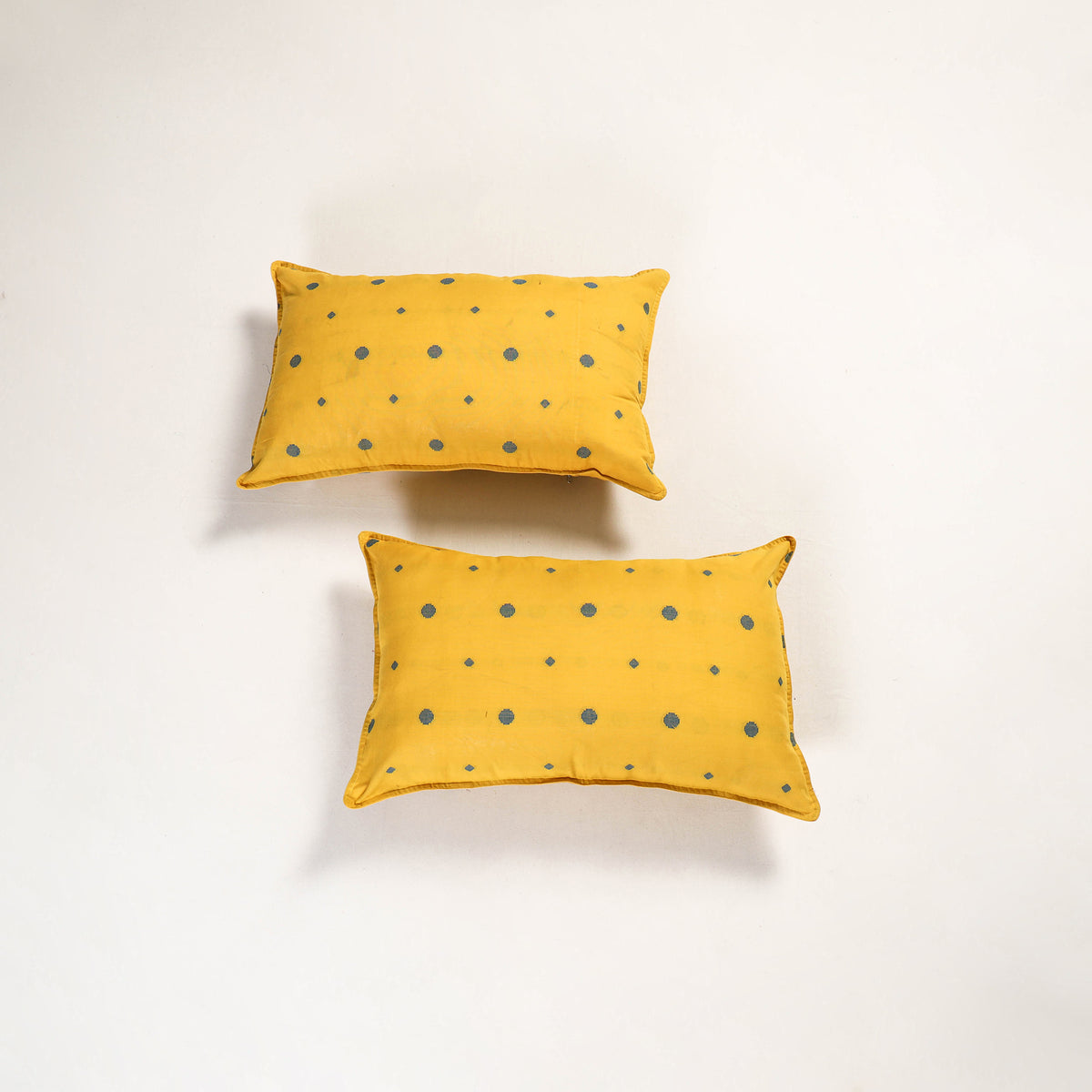 Yellow - jacquard pillow covers (set of 2) 84 - handcrafted
