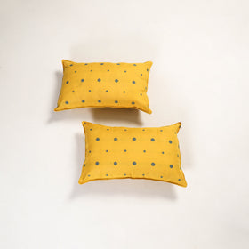 Yellow - jacquard pillow covers (set of 2) 84 - handcrafted