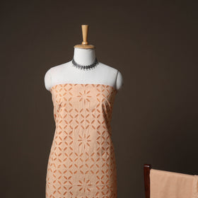 Applique Cutwork Cotton Unstitched Dress Material: Kurta, Bottom & Dupatta 12