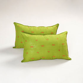 Green - jacquard pillow covers (set of 2) 85 - handcrafted