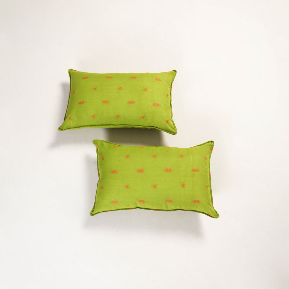 Green - jacquard pillow covers (set of 2) 85 - handcrafted