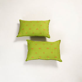 Green - jacquard pillow covers (set of 2) 85 - handcrafted