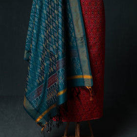 Pochampally Ikat Handwoven Sico 2pc Unstitched Dress Material Kurta Set 59