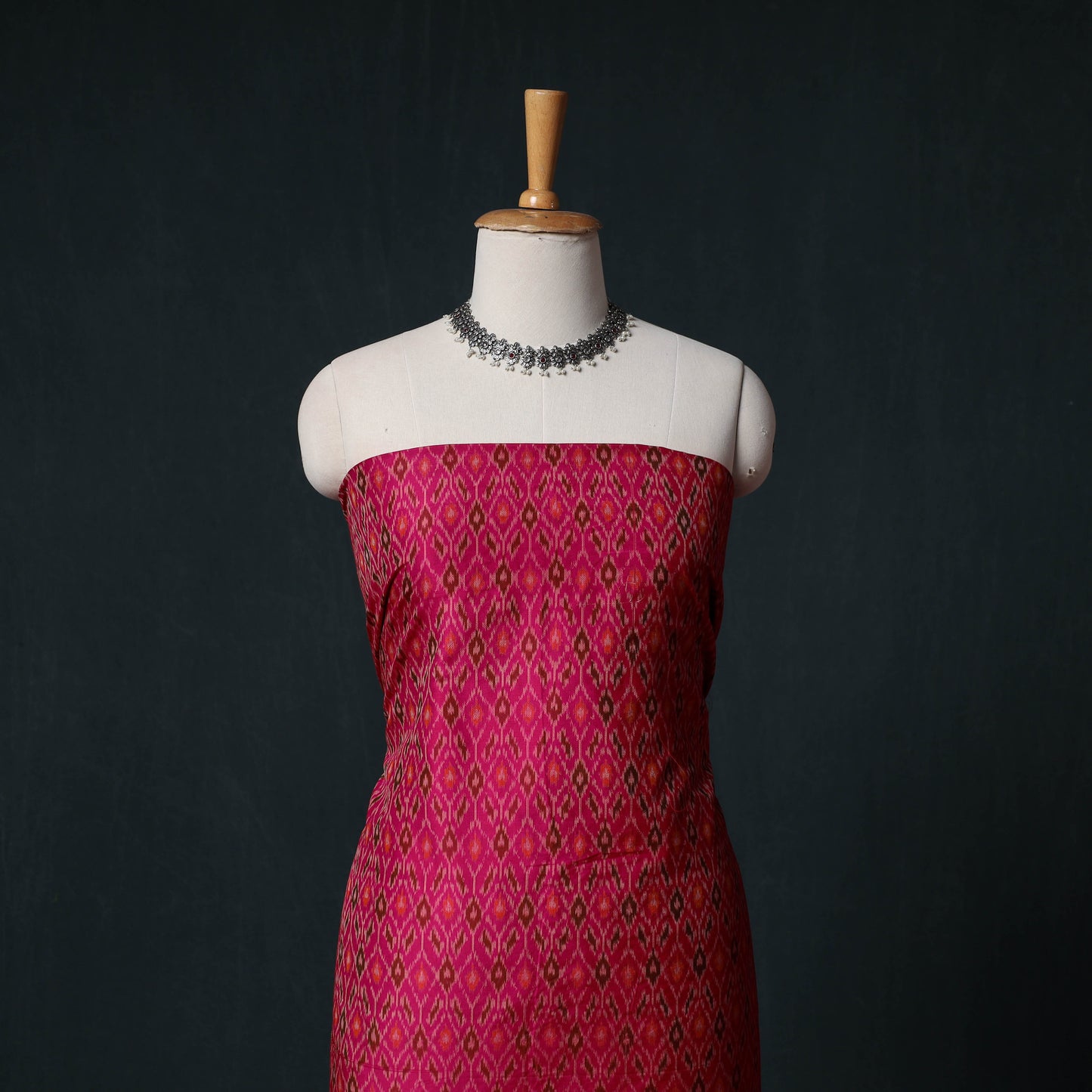 Pochampally Ikat Handwoven Sico 2pc Unstitched Dress Material Kurta Set 59