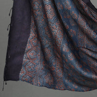 Blue - 2pc Block Print Tussar Silk Ajrakh Dress Material 29