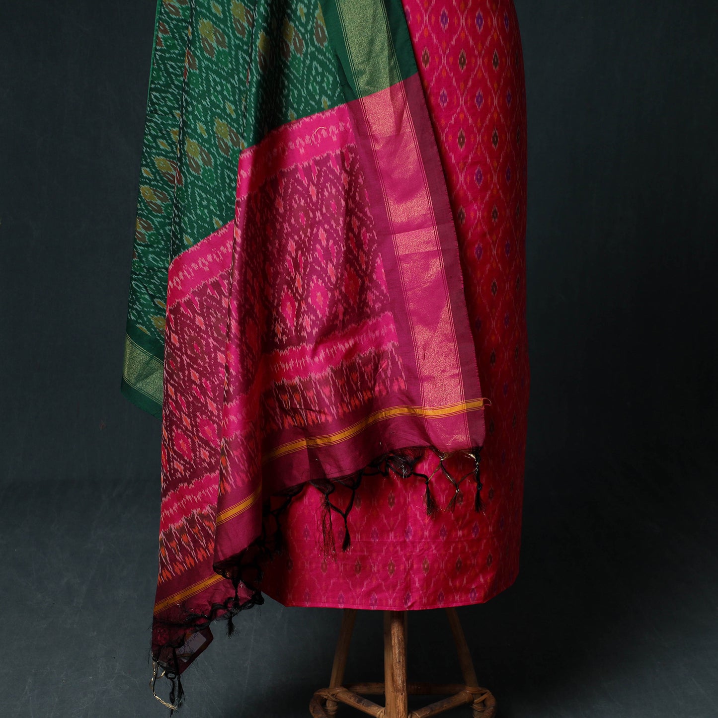 Pochampally Ikat Handwoven Sico 2pc Unstitched Dress Material Kurta Set 60