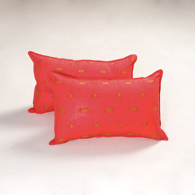 Red - jacquard pillow covers (set of 2) 88 - handcrafted