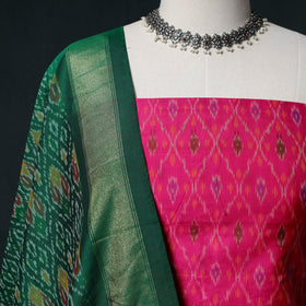 Pochampally Ikat Handwoven Sico 2pc Unstitched Dress Material Kurta Set 60