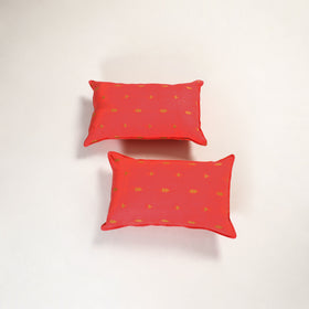Red - jacquard pillow covers (set of 2) 88 - handcrafted