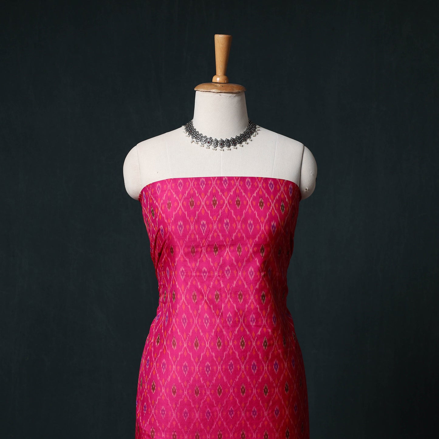 Pochampally Ikat Handwoven Sico 2pc Unstitched Dress Material Kurta Set 60
