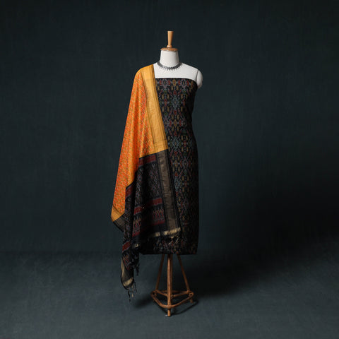 Pochampally Ikat Handwoven Sico 2pc Unstitched Dress Material Kurta Set 61